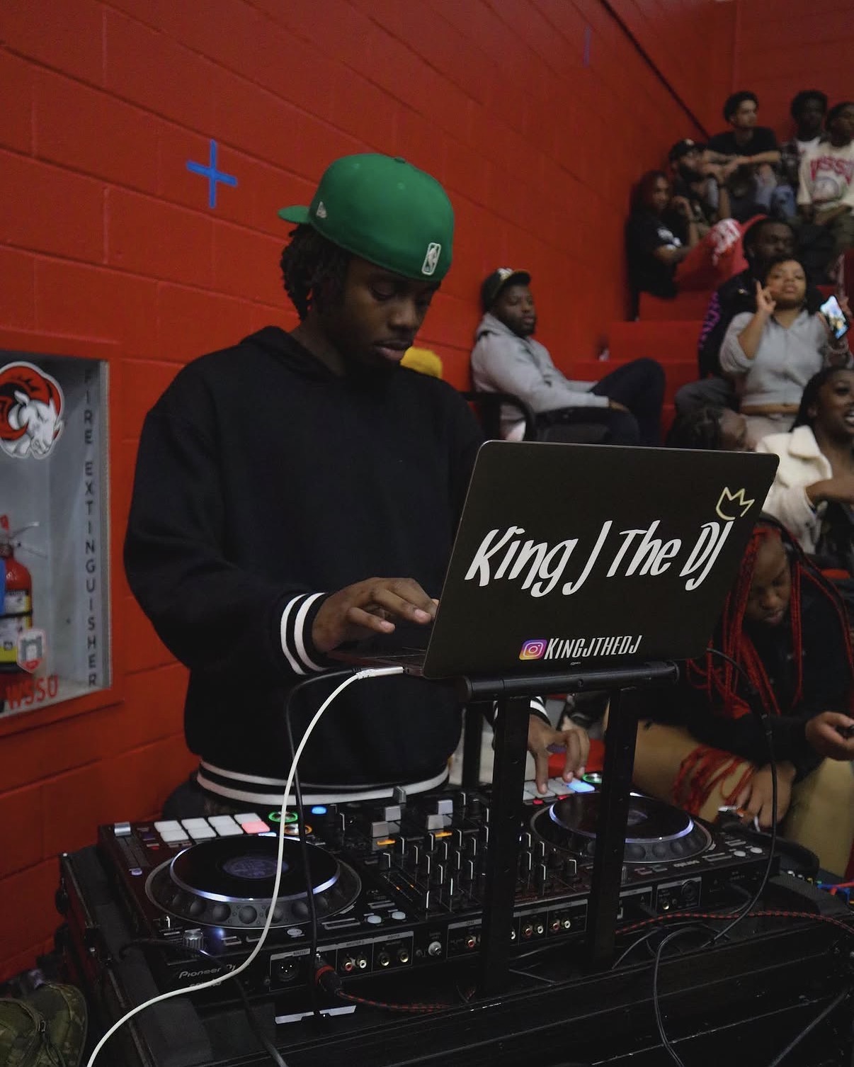 King J at an event