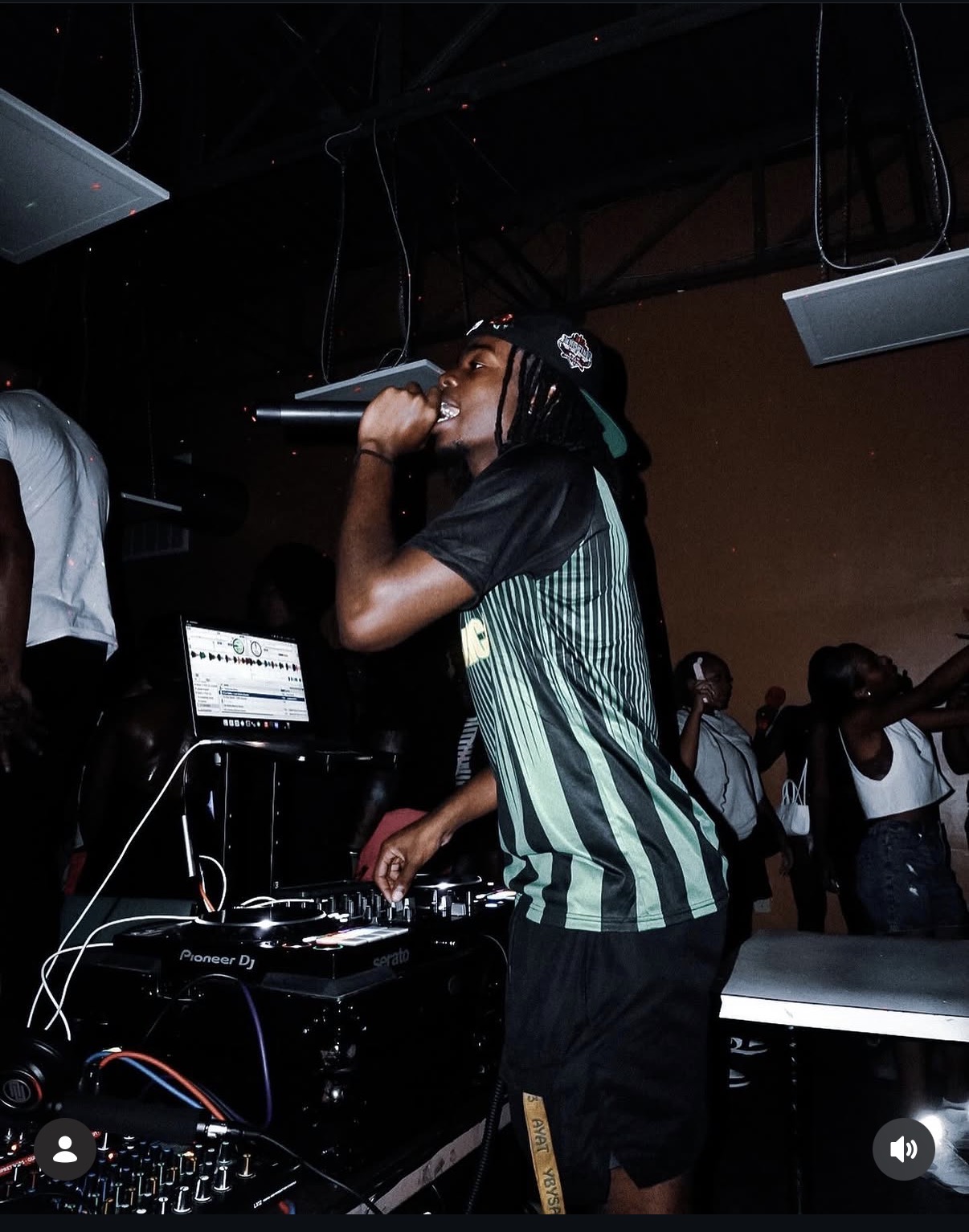 King J performing live